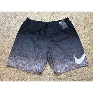 Nike Men Rush Ombre Volley Black Gray Lined Swim Trunks Size XXL Brand New Tags